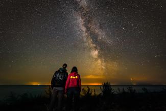Couple watching the Milky Way