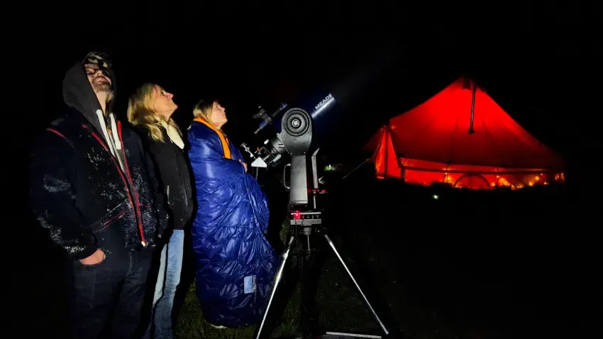 Visitors at telescope